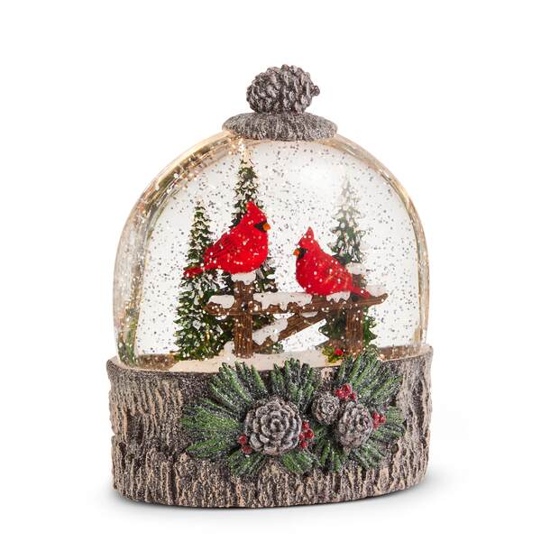 Item 282519 Cardinal Perch Lighted Water Globe