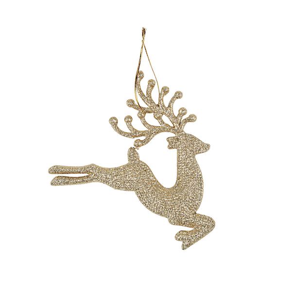 Item 291059 Gold Sparkle Reindeer Ornament