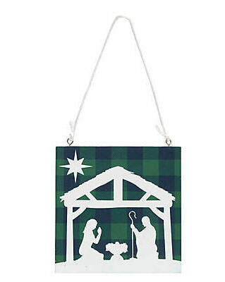 Item 291248 Plaid Silhouette Nativity Ornament