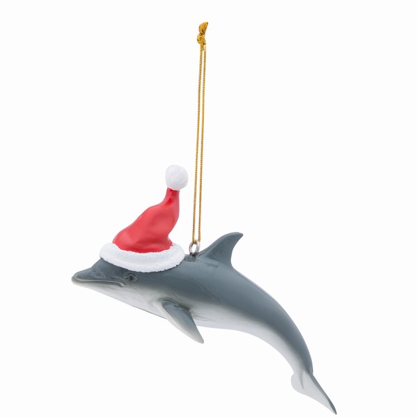 Item 294060 Dolphin With Santa Hat Ornament