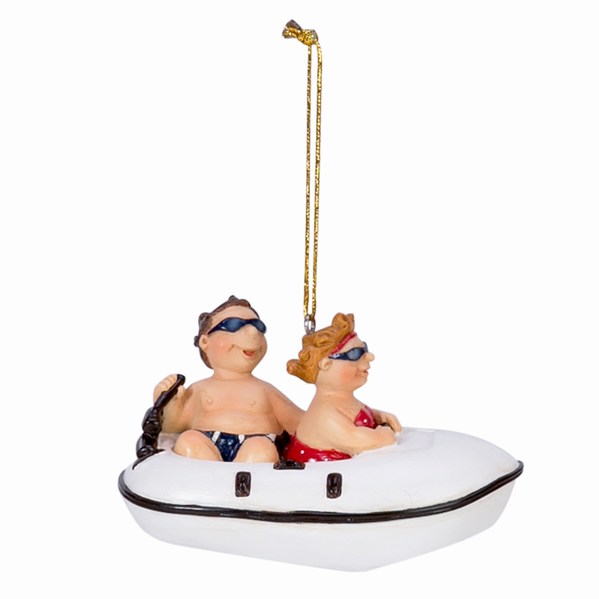 Item 294077 Couple In Speed Boat Ornament