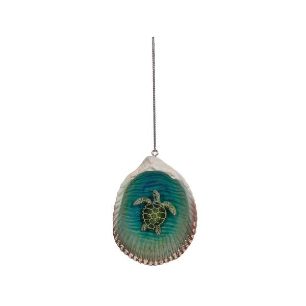 Item 294092 Sea Turtle In Seashell Ornament