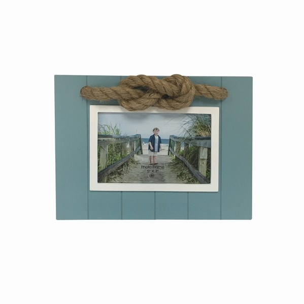Item 294200  Teal and White With Rope Photo Frame