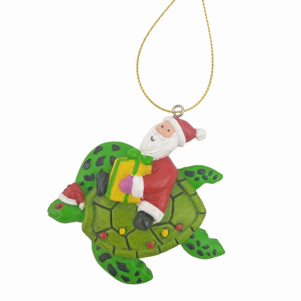 Item 294245 Santa With Gift On Turtle Ornament