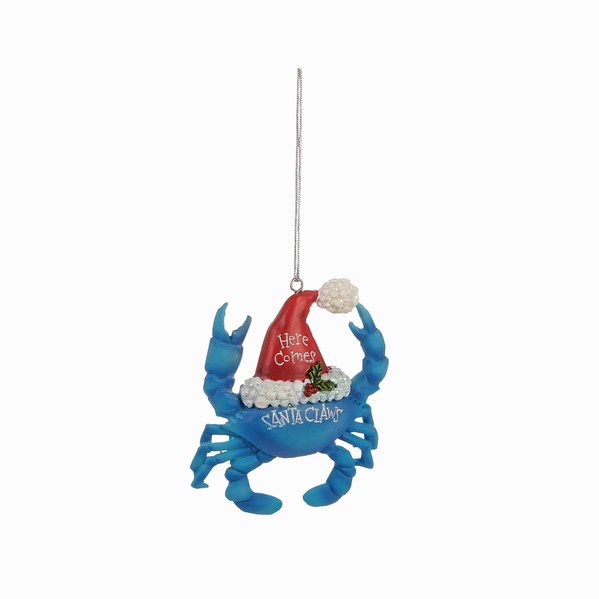 Item 294259 Santa Claws Blue Crab Ornament