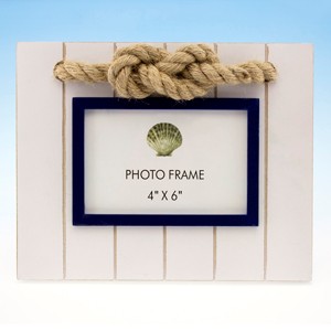 Item 294274 White/Blue Photo Frame With Rope