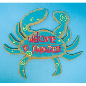 Item 294299 Welcome To Paradise Crab Plaque