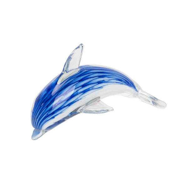 Item 294320 Clear Blue Dolphin Glass Art