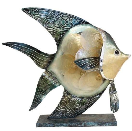 Item 294452 Angel Fish Capiz Lamp