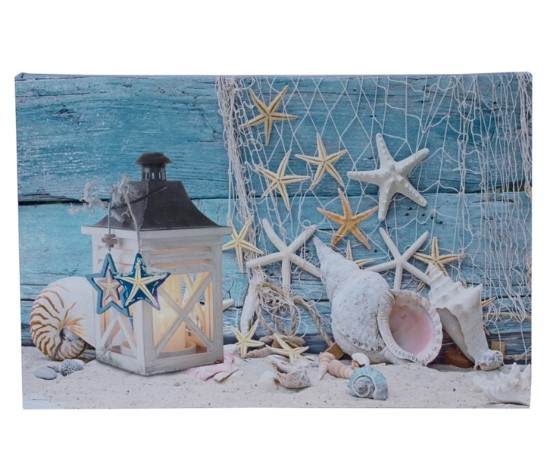Item 294638 Lighted Shells, Candles and Lantern Canvas Print