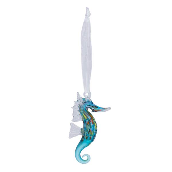 Item 294694 Blue Glass Seahorse Ornament