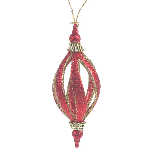 Item 302008 Red/Gold Spiral Ball Ornament