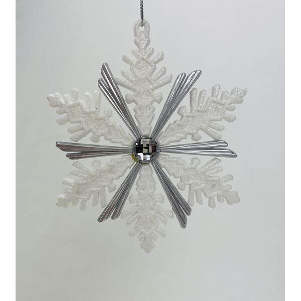 Item 302070 White/Silver Snowflake Ornament