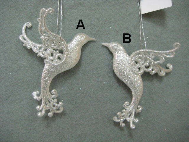 Item 302077 Champagne/Silver Hummingbird Ornament