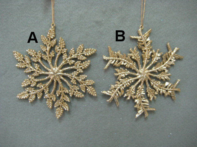 Item 302088 Champagne/Gold Snowflake Ornament