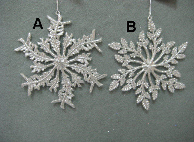 Item 302089 Champagne/Silver Snowflake Ornament