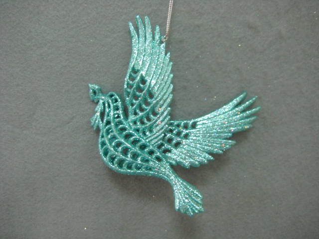 Item 302186 Aqua Lattice Dove Ornament