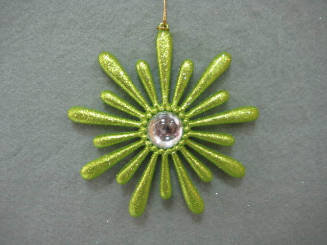 Item 302200 Lime Green Flower With Jewel Ornament