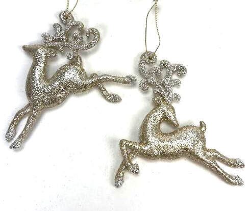 Item 302230 Gold/Silver Deer Ornament