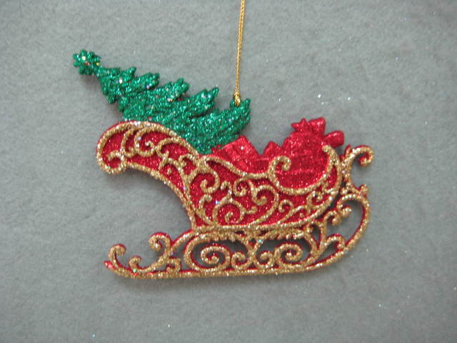 Item 302234 Sleigh With Christmas Tree Ornament
