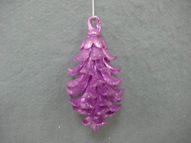 Item 302300 Taro Pink Glittered Pine Cone Ornament