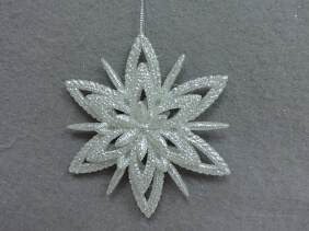 Item 302370 Champagne Silver Snowflake Ornament