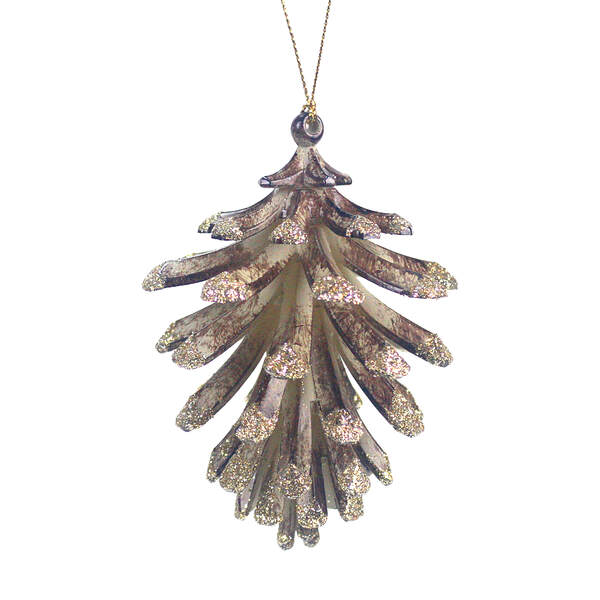 Item 302390 Champagne Gold Pinecone Ornament