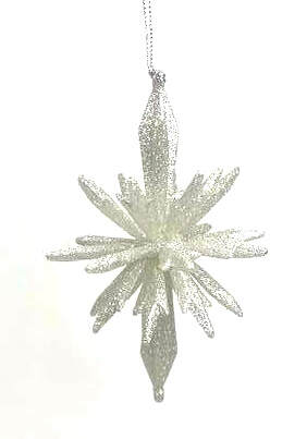 Item 302404 Champagne Silver 3D Spiked Ornament