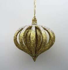 Item 302409 Gold Pattern Onion Ball Ornament