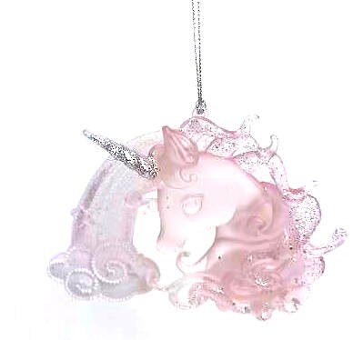 Item 302424 Pink Unicorn Rainbow Ornament