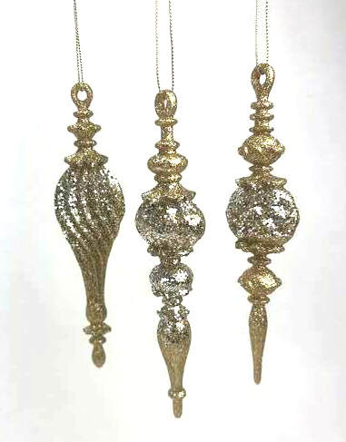 Item 302435 Gold/Silver Drop Ornament