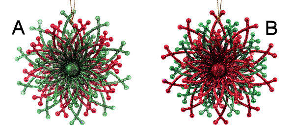 Item 303009 Red/Green Spiral Snowflake Ornament