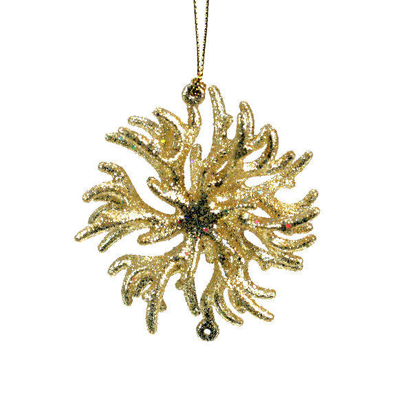 Item 303025 Champagne Gold Coral Ball Ornament