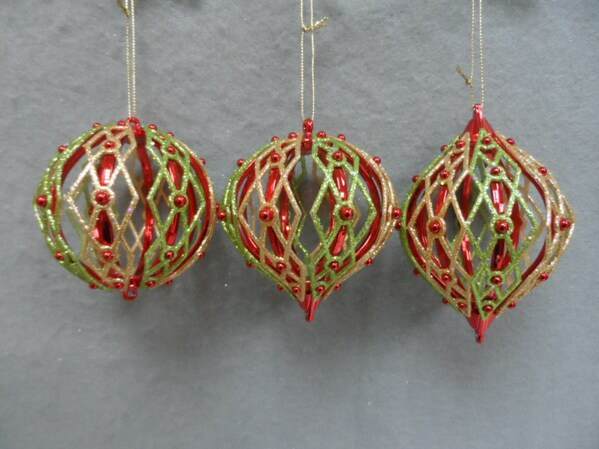 Item 303051 Diamond Pattern Ball/Onion/Finial Ornament