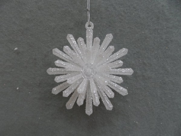 Item 303052 Clear/Crystal/Silver Ice Snowflake Ornament