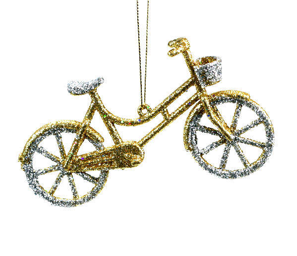 Item 303054 Gold/Silver Bike Ornament