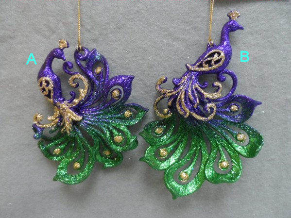 Item 303062 Multicolor Peacock Ornament