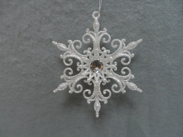 Item 303068 Champagne Silver Flower Ornament