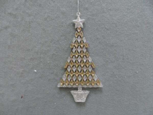 Item 303086 Champagne Silver/Champagne Gold Christmas Tree Ornament