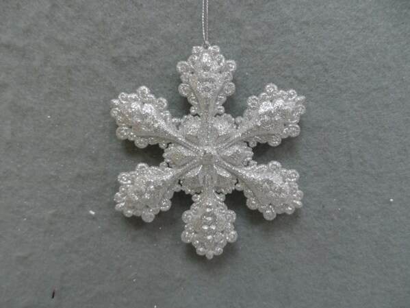Item 303094 Champagne Silver Snowflake Ornament