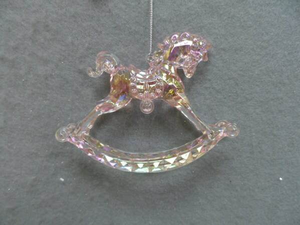 Item 303097 Clear/Multicolor Rocking Horse Ornament