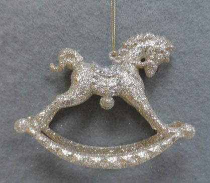 Item 303098 Gold Rocking Horse Ornament
