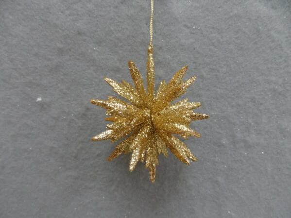 Item 303109 Gold Sunburst Ball Ornament