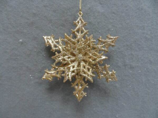 Item 303111 Champagne Gold Snowflake Ornament