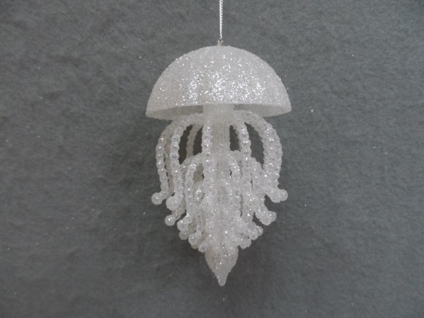 Item 303122 Sparkle White Jellyfish Ornament