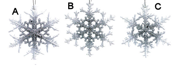 Item 303131 Silver/White Snowflake Ornament