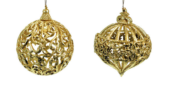 Item 303146 Gold Round Ball/Onion Ornament