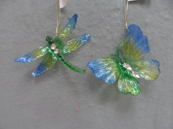 Item 303149 Blue/Green Dragonfly/Butterfly Ornament