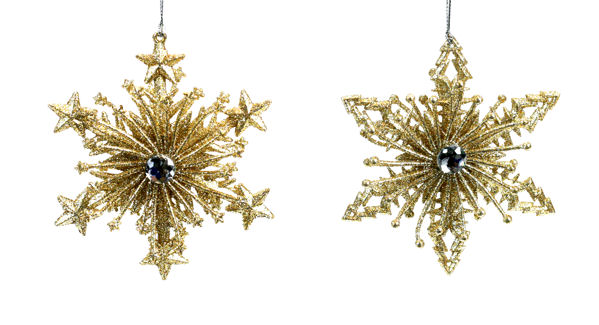 Item 303151 Champagne Gold Snowflake Ornament