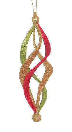 Item 312030 Red/Gold/Green Twisted Spiral Ornament